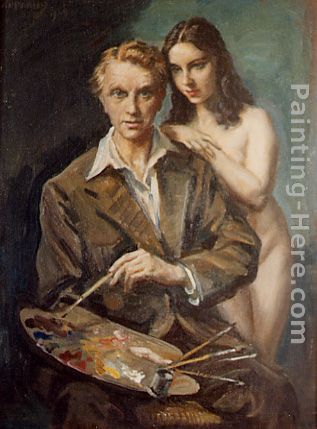 El artista y su modelo painting - George Owen Wynne Apperley El artista y su modelo art painting